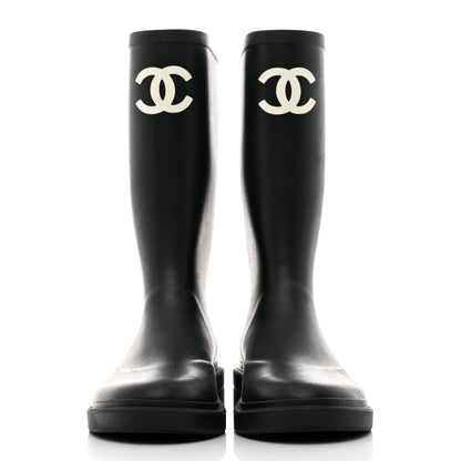 Chanel Caoutchouk CC High Boots 38 Black 2 of 8