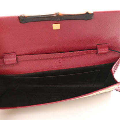 Gucci Monogram Bamboo Bar Clutch Red 5 of 9