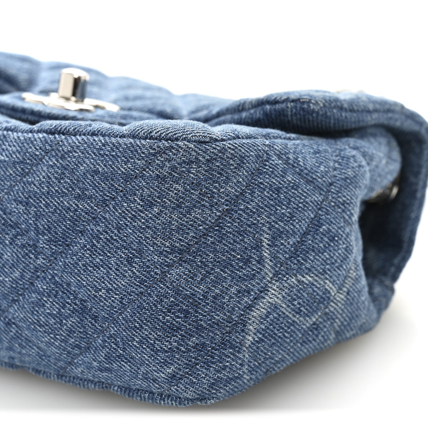 Chanel Denim CC Quilted Mini Square Flap Blue 10 of 11