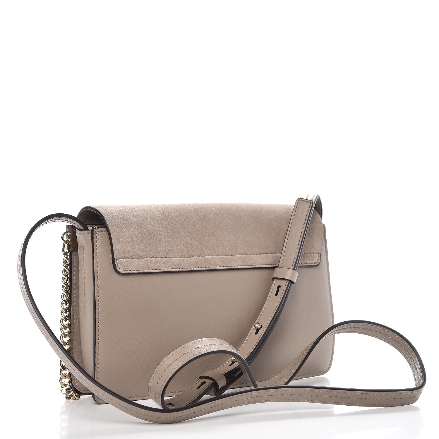 Chloe Suede Calfskin Small Faye Shoulder Bag Motty Grey 3 of 7