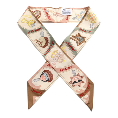 Hermes Silk Funny Ice Cream Twilly Beige Cream Vert 1 of 6