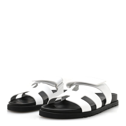 Hermes Calfskin Womens Chypre Sandals 37.5 White 4 of 8