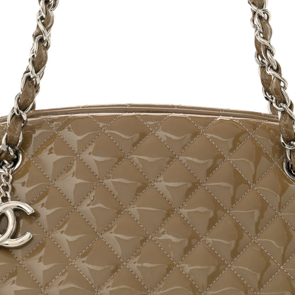 Chanel Patent Quilted Medium Just Mademoiselle Bowling Bag Grey 9 of 13