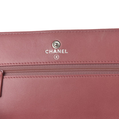 Chanel Lambskin Quilted Wallet On Chain WOC Pink 8 of 11