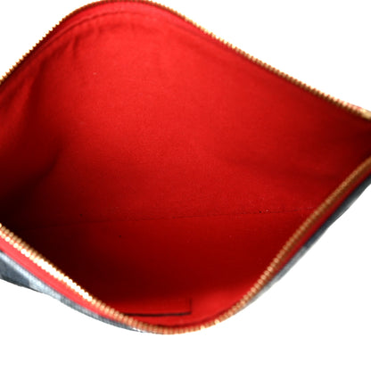 Louis Vuitton Denim Monogram Patchwork City Pouch Blue Rouge 5 of 7