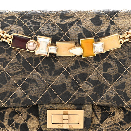 Chanel Printed Grained Calfskin 2.55 Reissue 225 Flap Black Gold 8 of 11