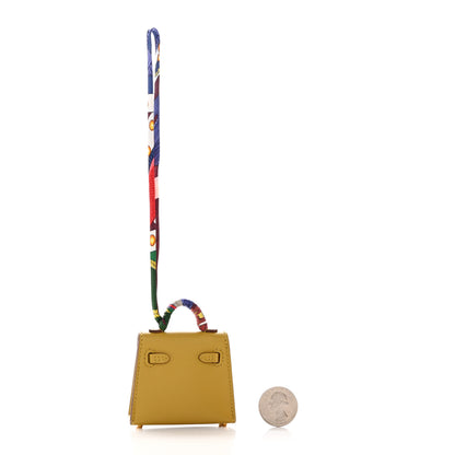 Hermes Tadelakt Mini Kelly Twilly Bag Charm Cardamome 2 of 7
