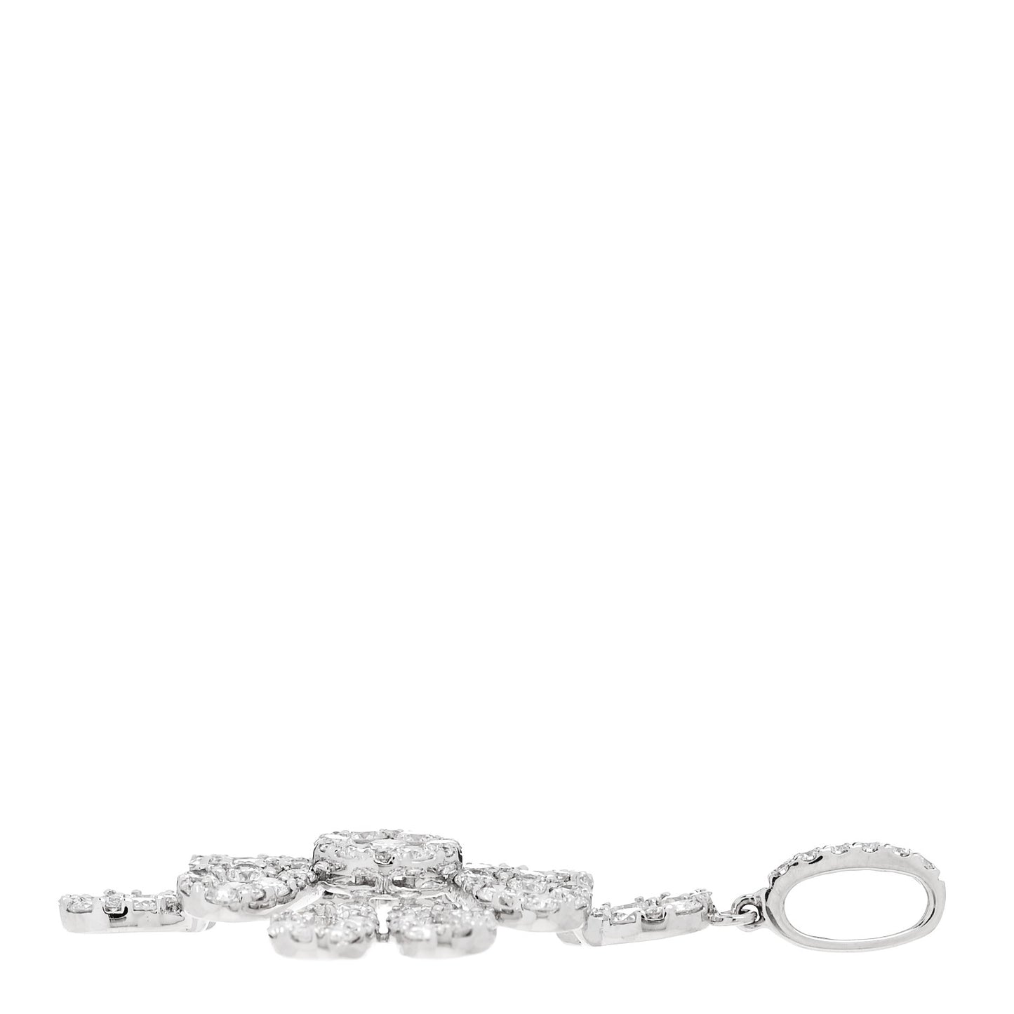 18K White Gold Diamond 1.76ctw Drop Pendant