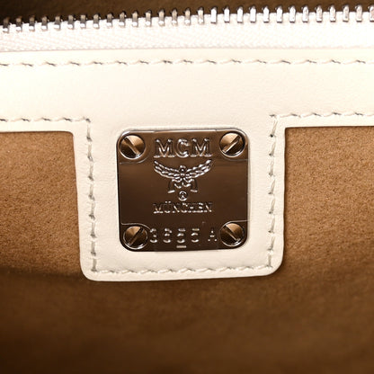 MCM Visetos Large Munchen Tote White 7 of 10