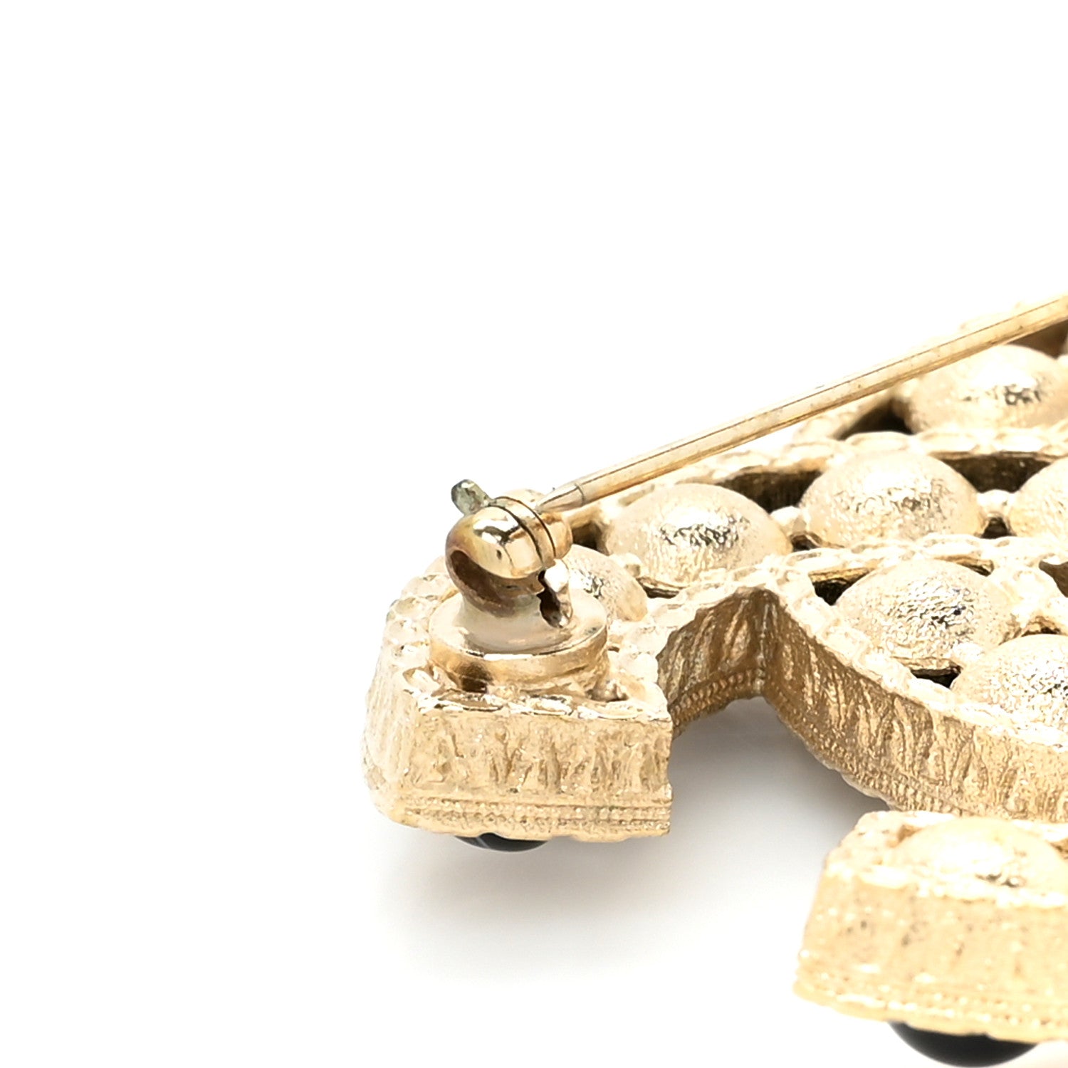 Chanel Bead CC Brooch Black Light Gold 4 of 4