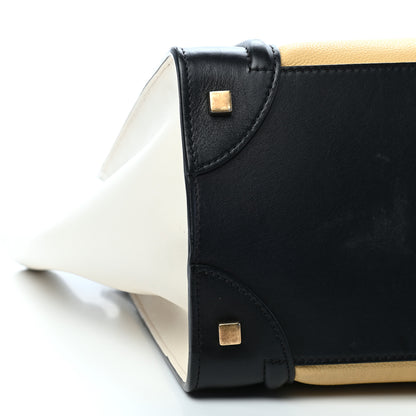 Celine Velluto Calfskin Tri-Color Mini Luggage Vanilla 13 of 16