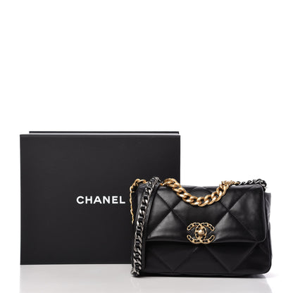 Chanel Shiny Goatskin Quilted Medium Chanel 19 Flap Black 11 of 11