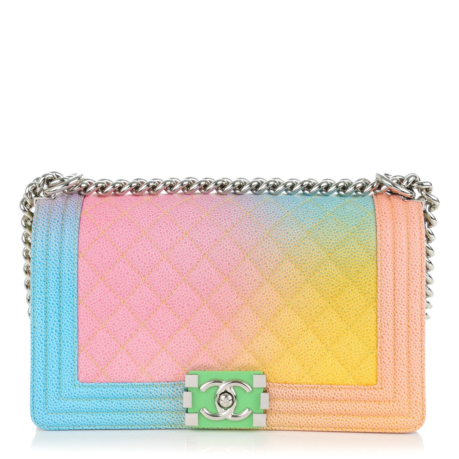 Chanel Caviar Quilted Medium Cuba Rainbow Boy Flap Multicolor 1 of 7