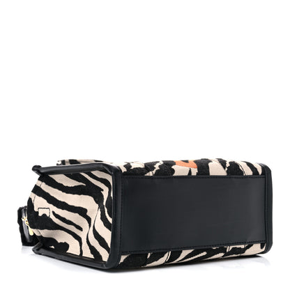 Marc Jacobs Cotton Canvas Zebra Tiger Print Mini The Traveler Tote Bag 4 of 12