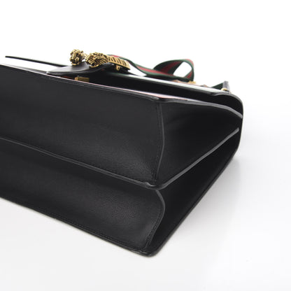 Gucci Calfskin Bamboo Web Large Dionysus Top Handle Bag Black Bright Evergreen Hibiscus Red 9 of 10