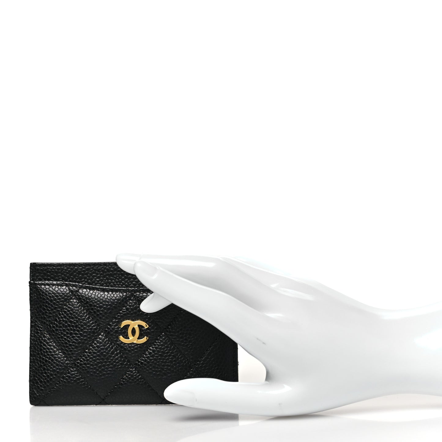 Caviar Quilted Card Holder Black