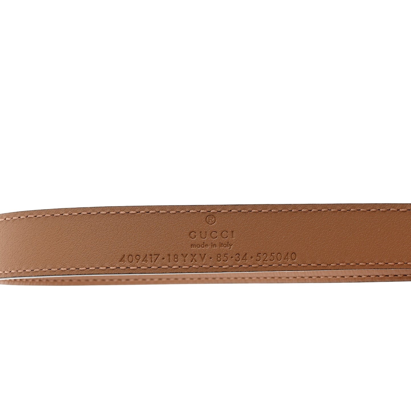 Azalea Calfskin Enamel Monochrome Double G 20mm Belt 85 34 Camelia