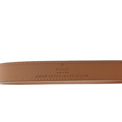 Gucci Azalea Calfskin Enamel Monochrome Double G 20mm Belt 85 34 Camelia 3 of 5