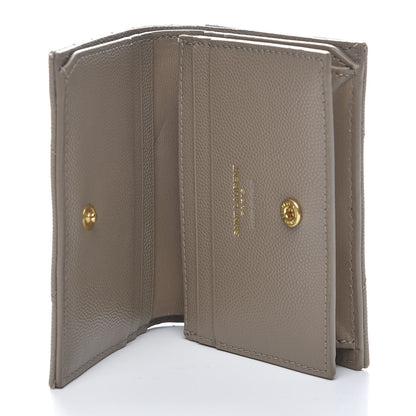 Saint Laurent Grain De Poudre Matelasse Chevron Cassandre Card Case Fog 5 of 10