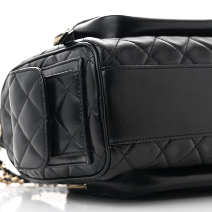 Chanel Shiny Crumpled Lambskin Quilted Medium Preppy Pocket Camera Case Black 9 of 10