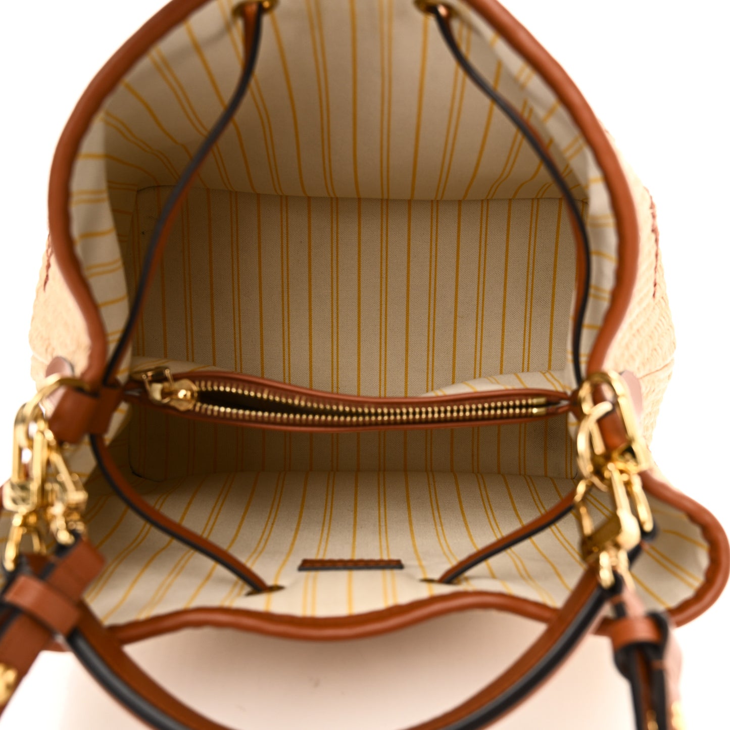 Raffia Calfskin Monogram Neonoe MM Tan