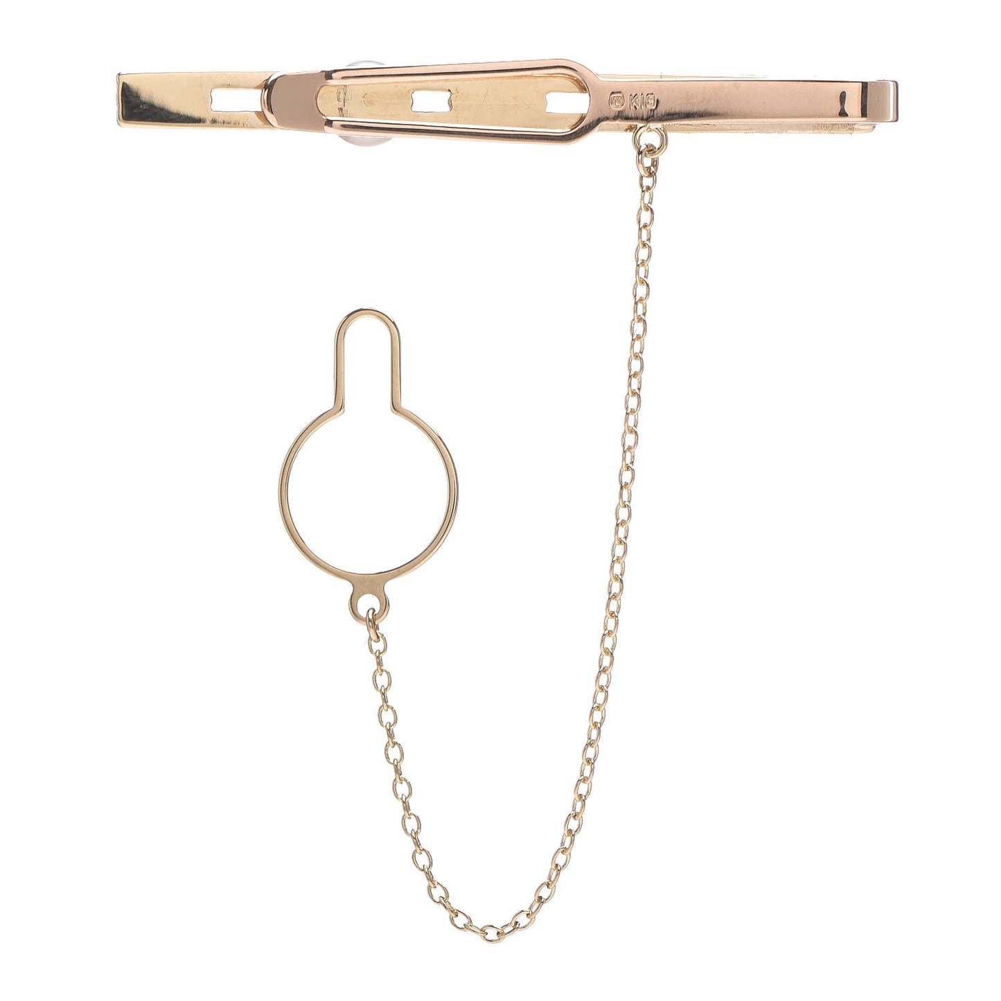 18K Yellow Gold Akoya Pearl 5.5mm Tie Clip
