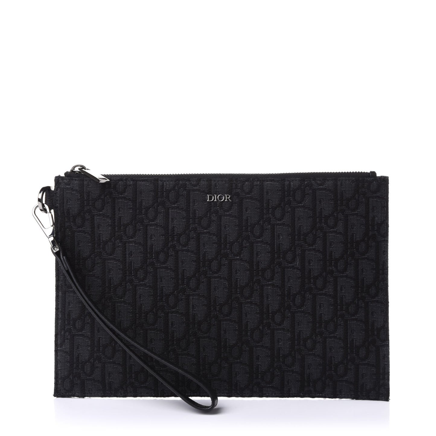 Oblique Jacquard Pouch Black