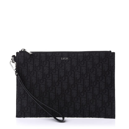 Christian Dior Oblique Jacquard Pouch Black 1 of 7