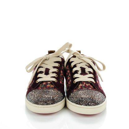 Christian Louboutin Metallic Fabric Suede Gondolastrass Sneakers 37.5 Version Bordeaux 2 of 7