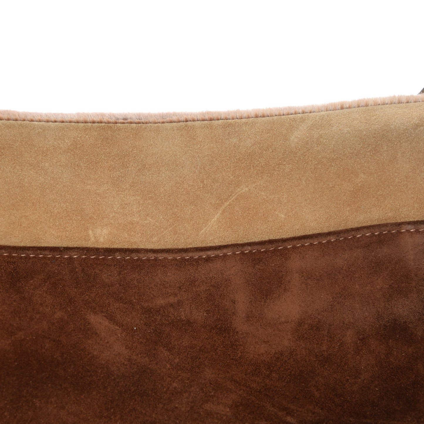 Suede Pony Hair Saddle Bag Brown