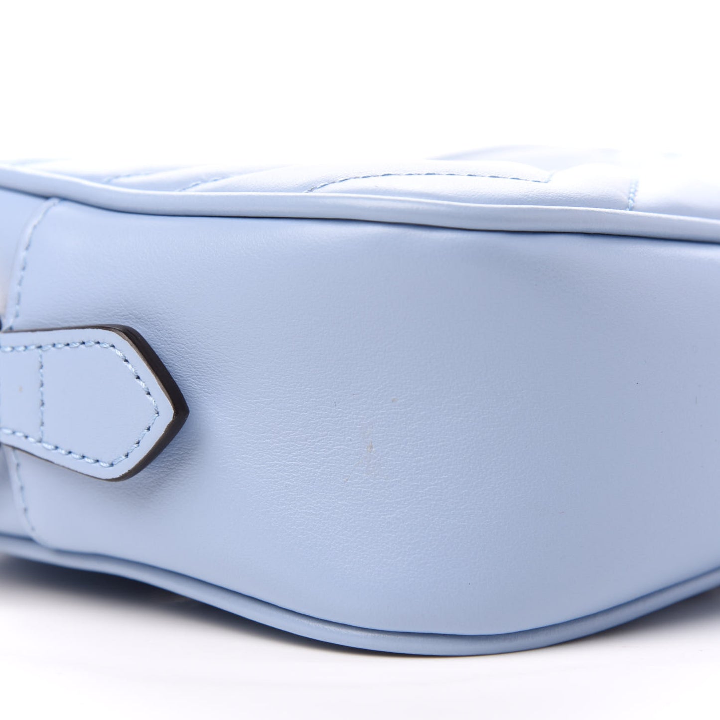 Calfskin Matelasse Mini GG Marmont Chain Shoulder Bag Porcelain Light Blue