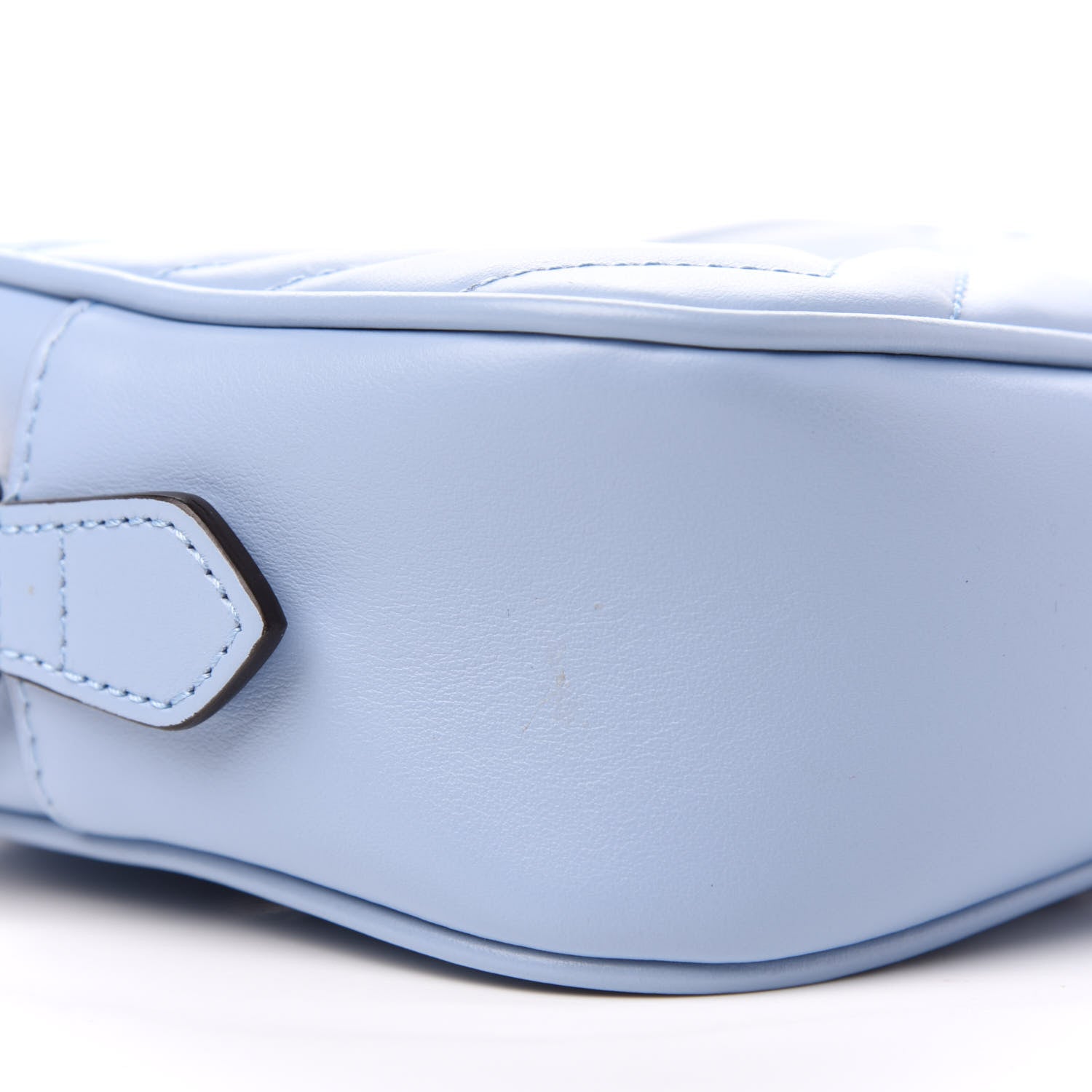 Gucci Calfskin Matelasse Mini GG Marmont Chain Shoulder Bag Porcelain Light Blue 11 of 13