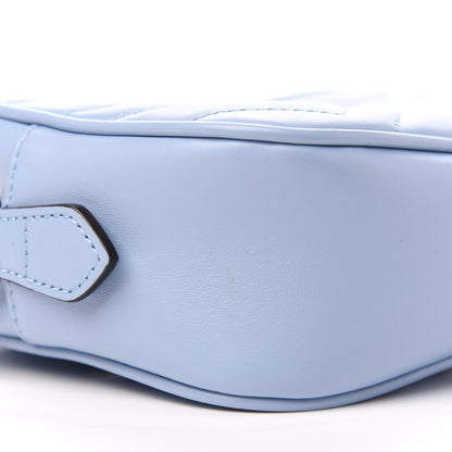 Gucci Calfskin Matelasse Mini GG Marmont Chain Shoulder Bag Porcelain Light Blue 11 of 13
