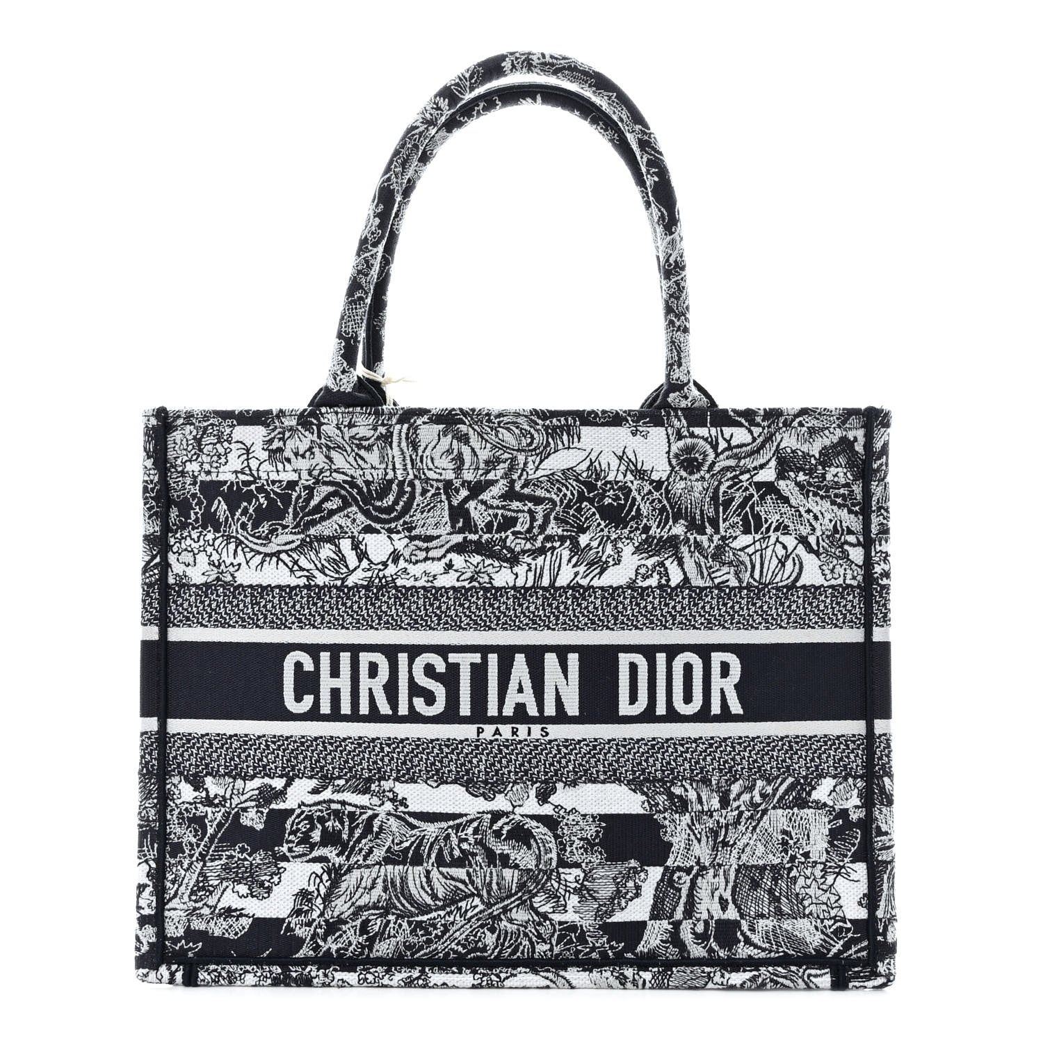 Christian Dior Canvas Embroidered Medium Dioriviera Toile De Jouy Book Tote Blue 1 of 9