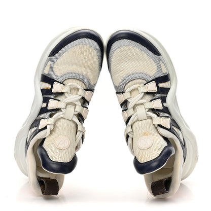Louis Vuitton Calfskin Technical Nylon LV Archlight Sneaker 36.5 White Blue Pink 2 of 15