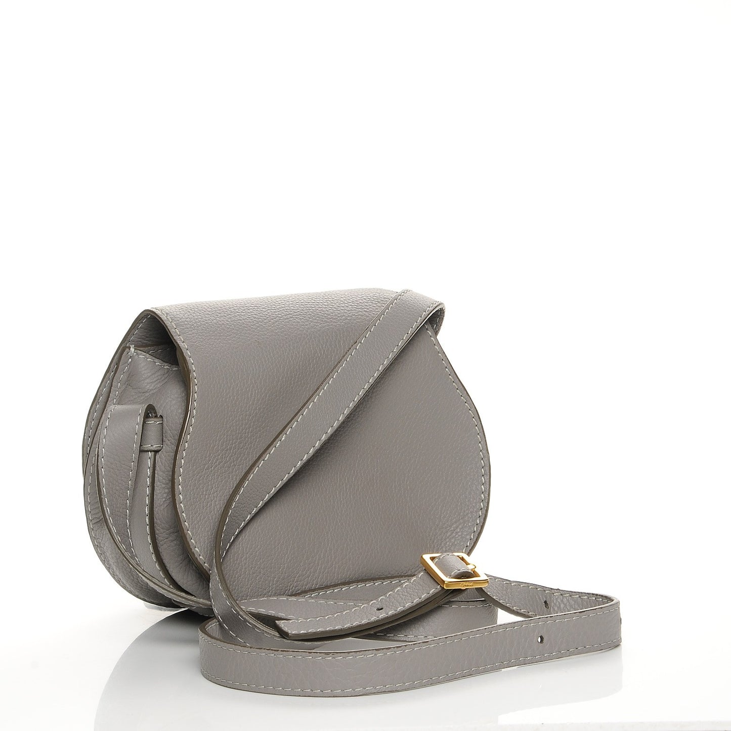 Calfskin Mini Marcie Round Crossbody Bag Cashmere Grey