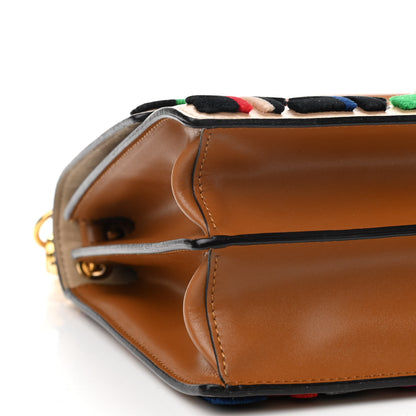 Fendi Vitello Liberty Velvet FF Multicolor Kan I Shoulder Bag Multicolor Cuoio 11 of 12
