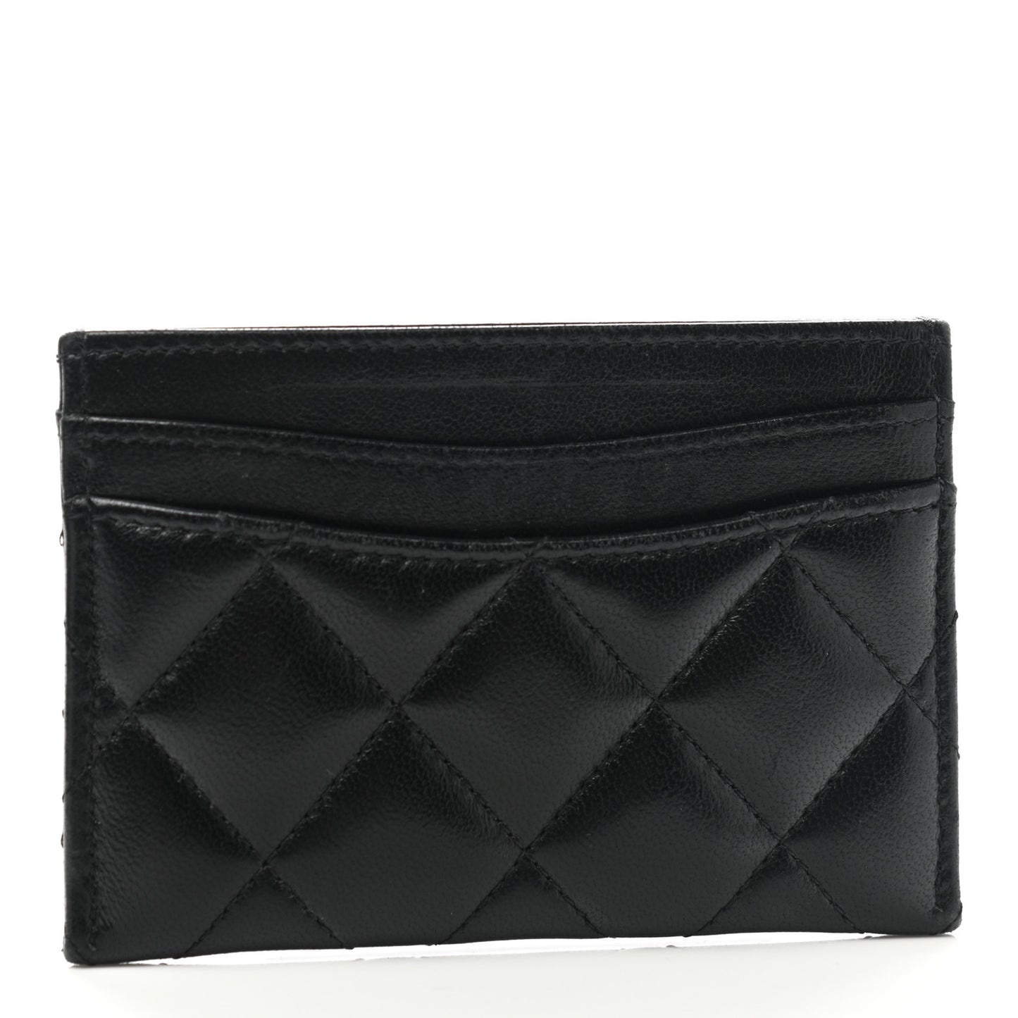 Lambskin Quilted Card Holder So Black