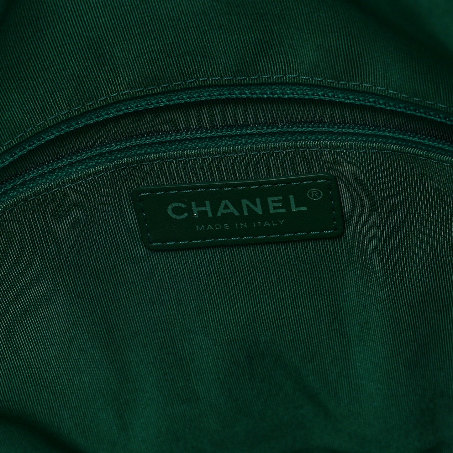 Lambskin Quilted Grip Clutch Dark Green