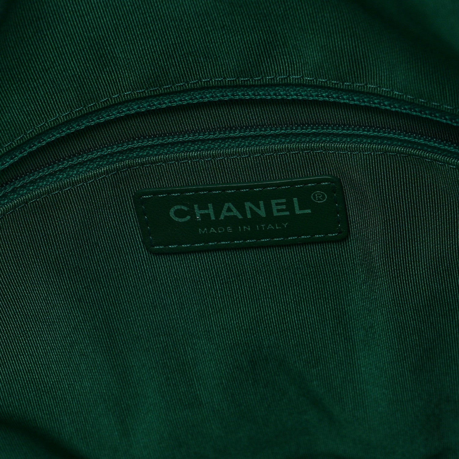 Chanel Lambskin Quilted Grip Clutch Dark Green 6 of 7