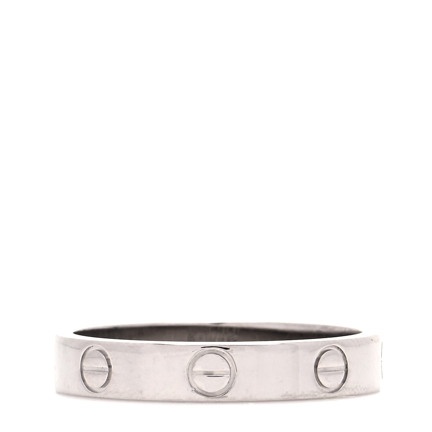 Cartier 18K White Gold 3.5mm LOVE Wedding Band Ring 56 7.5 3 of 5