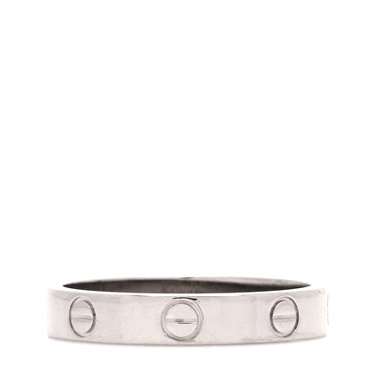 Cartier 18K White Gold 3.5mm LOVE Wedding Band Ring 56 7.5 3 of 5