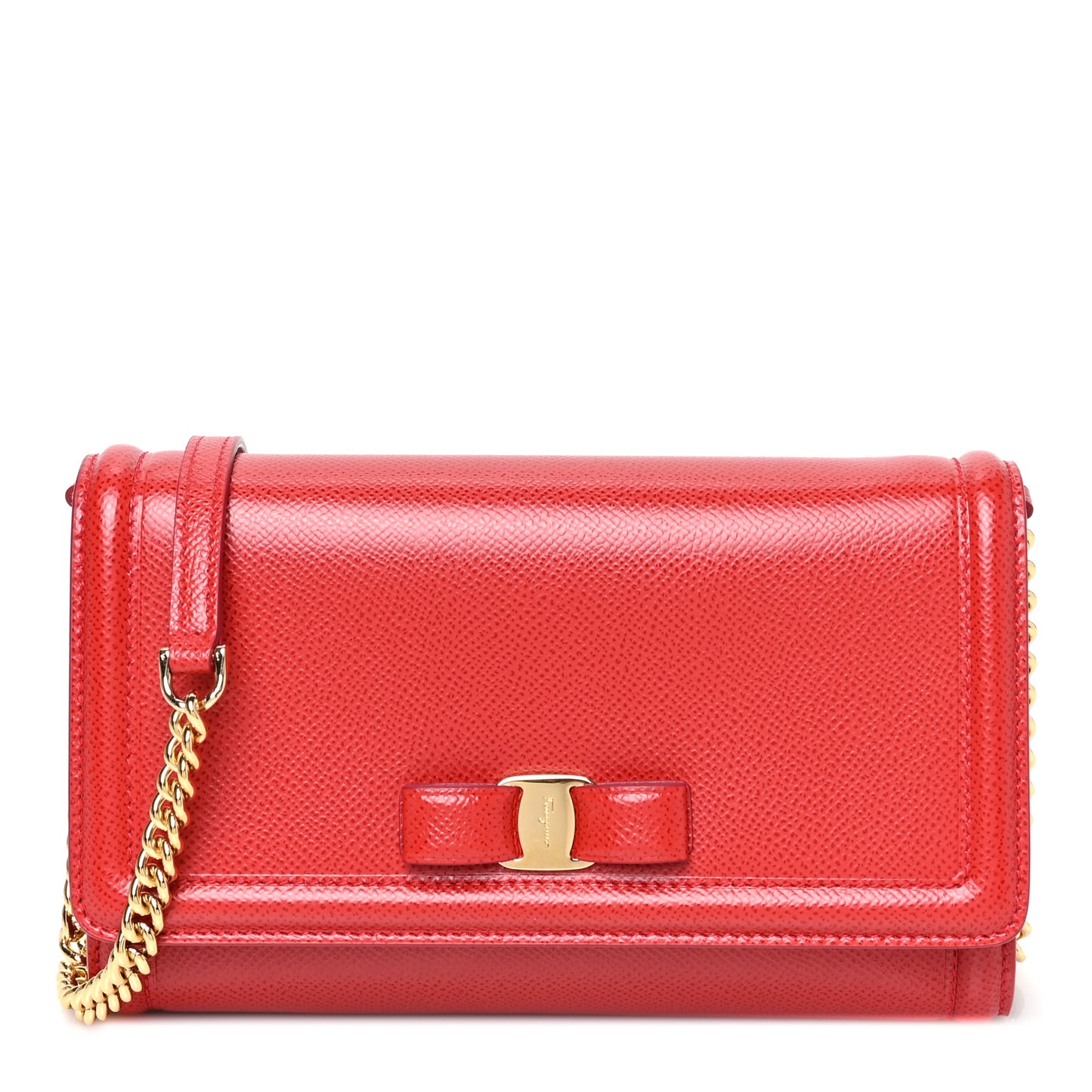 Hammered Calfskin Vara Bow Minibag Red
