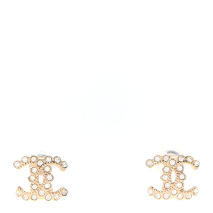 Chanel Crystal CC Earrings Gold 1 of 4