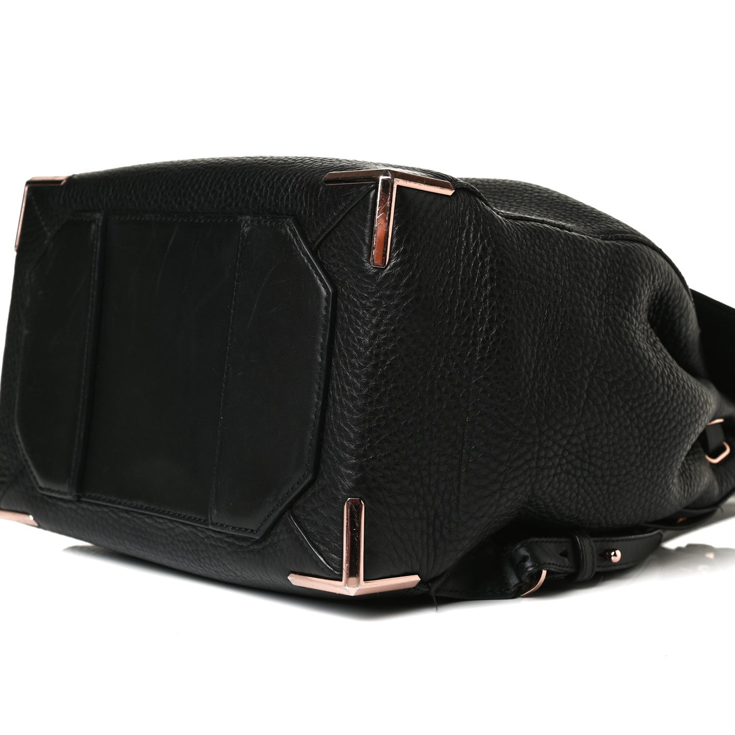 Pebbled Calfskin Prisma Skeletal Backpack Black Rose Gold Hardware