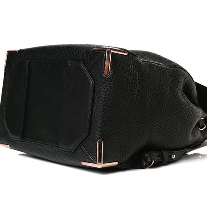 Alexander Wang Pebbled Calfskin Prisma Skeletal Backpack Black Rose Gold Hardware 9 of 13