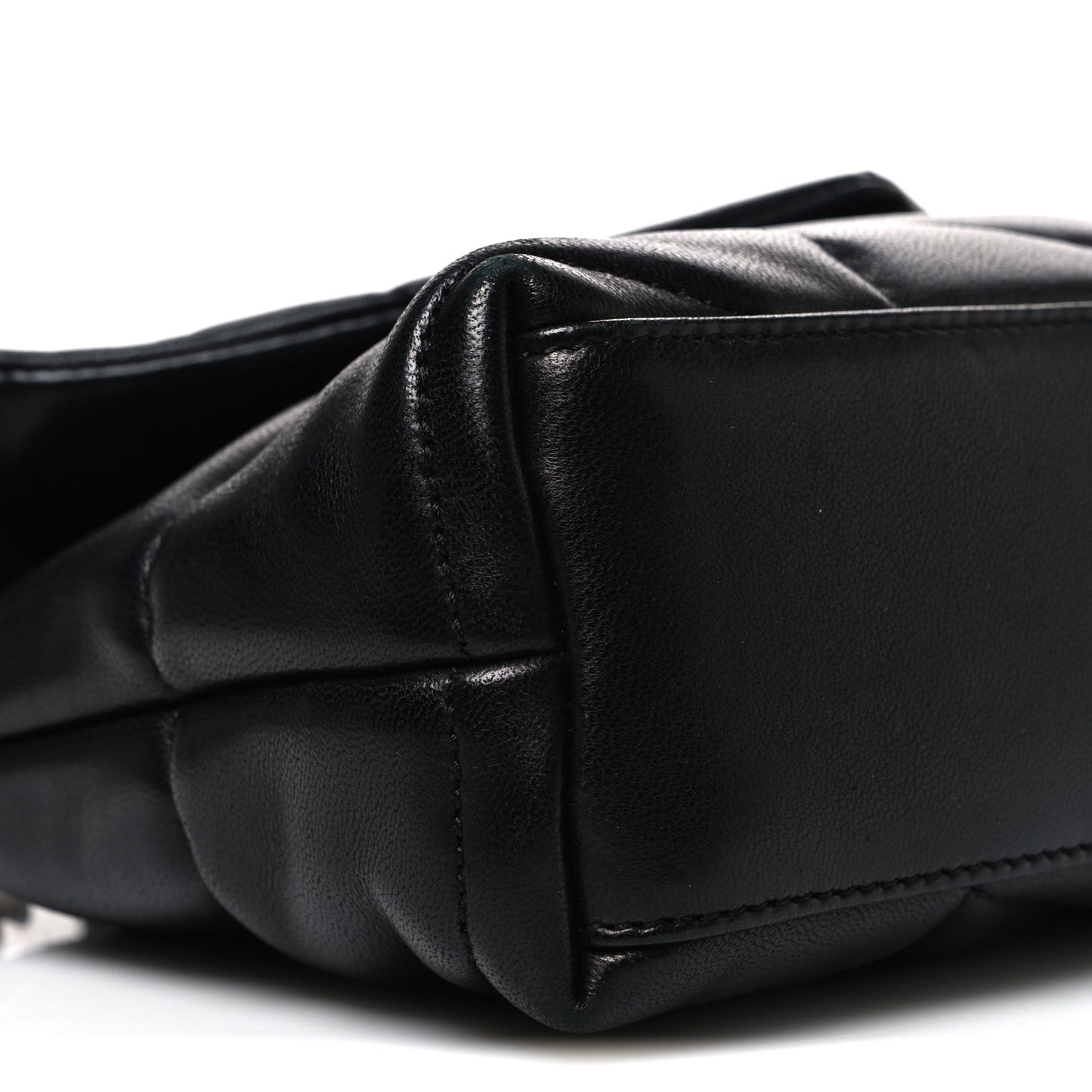 Lambskin Quilted Toy Loulou Puffer Monogram Chain Satchel Black