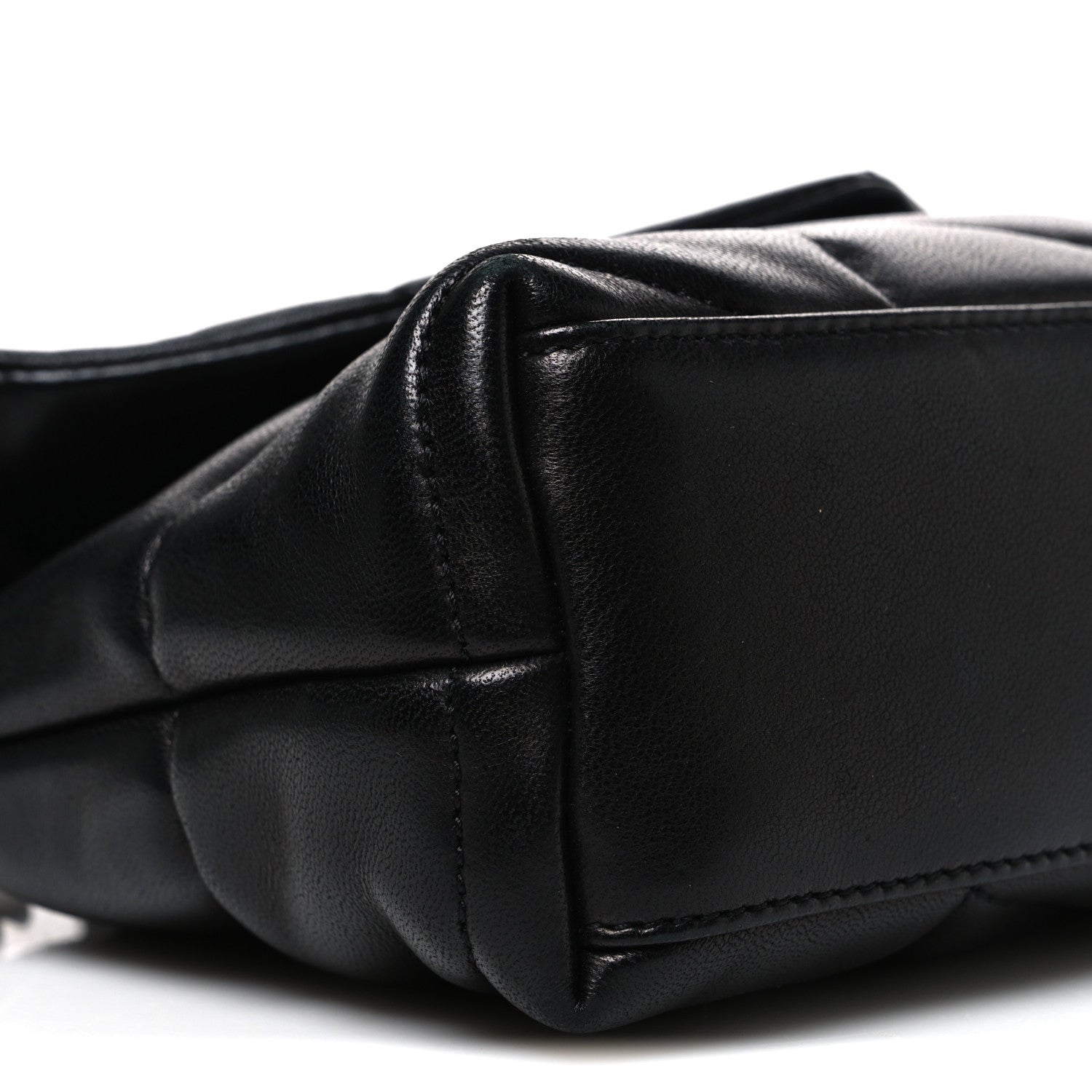 Saint Laurent Lambskin Quilted Toy Loulou Puffer Monogram Chain Satchel Black 9 of 10
