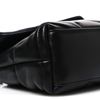 Saint Laurent Lambskin Quilted Toy Loulou Puffer Monogram Chain Satchel Black 9 of 10
