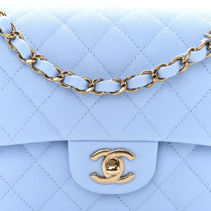 Chanel Caviar Quilted Small Double Flap Light Blue 8 of 10